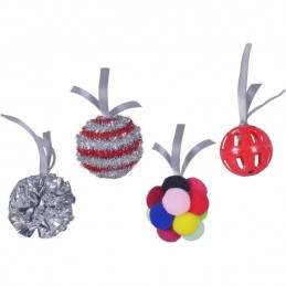 Rosewood Cat Ball Cracker 4 Pieces - Rouge - Pour Chat