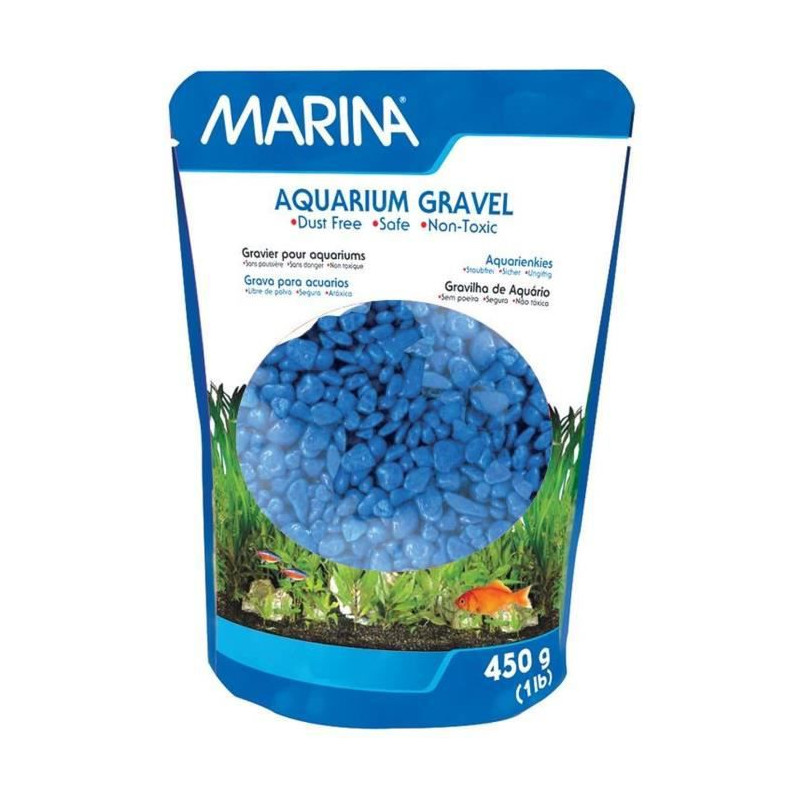 Marina Gravier Deco Bleu - 450 G - Pour Aquarium