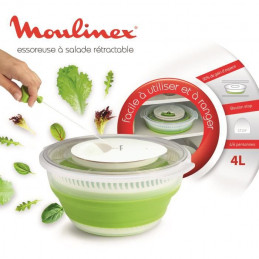Moulinex K2530104 Essoreuse A Salade Rétractable 4L