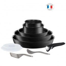 Tefal L6749402 Ingenio Exception Noir Batterie De Cuisine 10 Pieces Revetement Anti-Adhésif Tous Feux Dont Induction