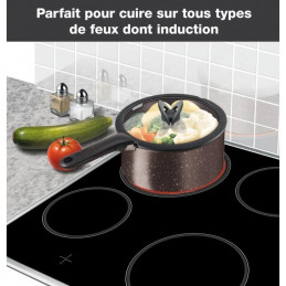 Tefal L6789102 Ingenio Extreme Batterie De Cuisine 15 Pieces - Marron Effet Pierre - Fabriqué En France