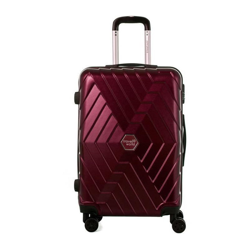 Travel World Valise Trolley - Abs - 4 Roues - Xl - 70 Cm - Rouge