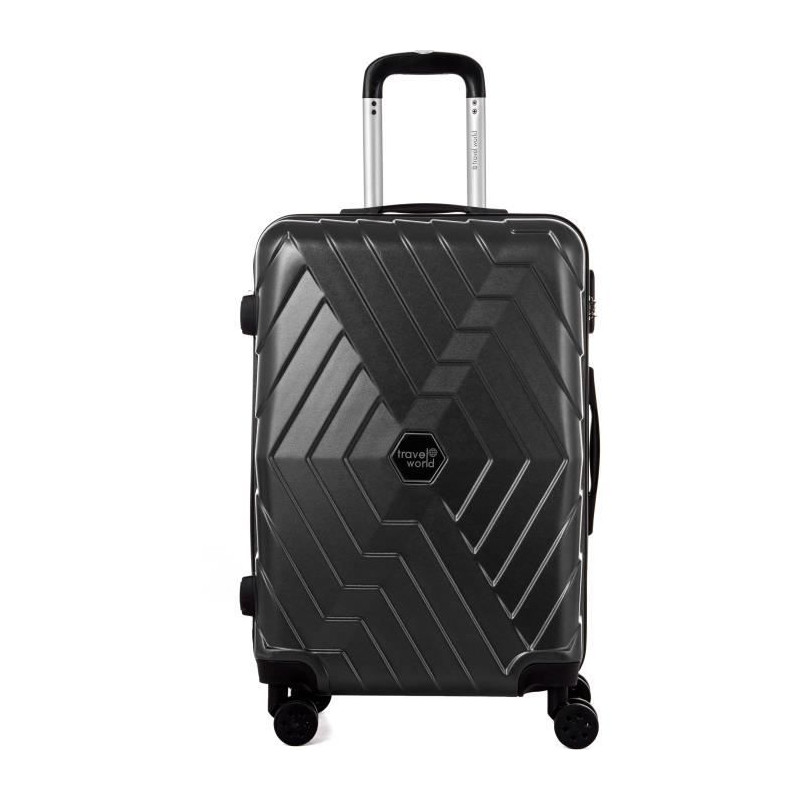 Travel World Valise Trolley - Abs - 4 Roues - Xl - 70 Cm - Gris