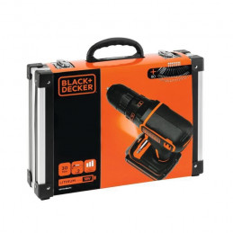 Perceuse-Visseuse Sans-Fil 18V Black+Decker (Livrée Avec 2 Batteries 1,5 Ah + Chargeur + 80 Accessoires + Malette) - Bdcdc18Bafc