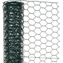 Nature Maille Hexagonale En Acier Galvanisé Plastifié Vert - Ø 25 Mm - 50Cmx2,50 M