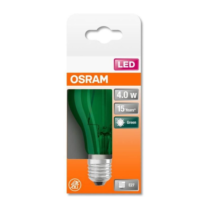 Osram Ampoule Led Standard Verre Vert Déco  4W15 E27 Chaud