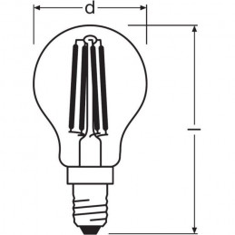 Osram Ampoule Led Sphérique Clair Filament  4W40 E14 Froid