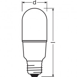 Osram Ampoule Stick Led Dépoli Avec Radiateur 8W60 E27 Chaud