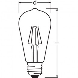 Osram Ampoule Led Edison Clair Filament 7W60 E27 Chaud
