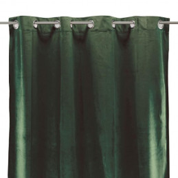 Rideau Velours 100% Polyester - Vert Foncé - 140X250 Cm