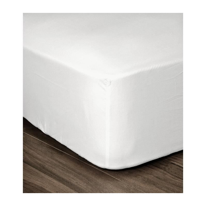 Lovely Home Drap Housse 100% Coton 90X190X25 Cm Blanc