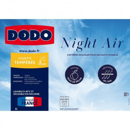 Couette Night Air - Tempérée - Blanc - 220 X 240 Cm - Enveloppe 100% Polyester - Dodo