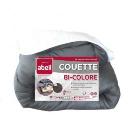 Abeil Couette Bicolore - 140 X 200 Cm - Blanc Et Gris