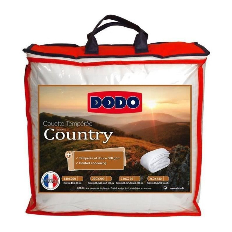 Dodo Couette Tempérée Country - 200 X 200 Cm - Blanc