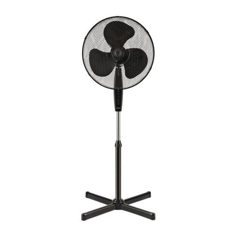 Ventilateur Sur Pied Oceanic - 45W - Diametre 40 Cm - Hauteur Réglable - Oscillation - Noir