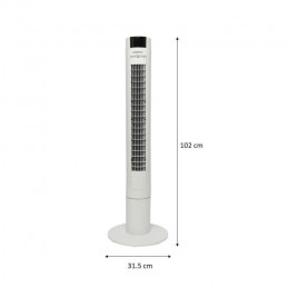 Ventilateur Colonne Oceanic - 45W - Hauteur 102 Cm - Oscillation Automatique - Télécommande - Minuterie - Blanc