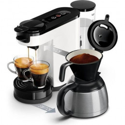 Machine A Café 2 En 1 Senseo Switch Philips Hd6592/01 + 2 Tasses, 2 En 1 Avec Filtre Et Dosette, Verseuse Isotherme, Crema Plus