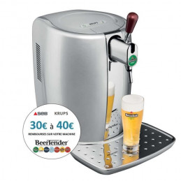 Krups Beertender Vb700E00 Loft Edition Machine A Biere Pression, Tireuse A Biere, Pompe A Biere, Fût 5L, Indic. Led, Silver/Chro