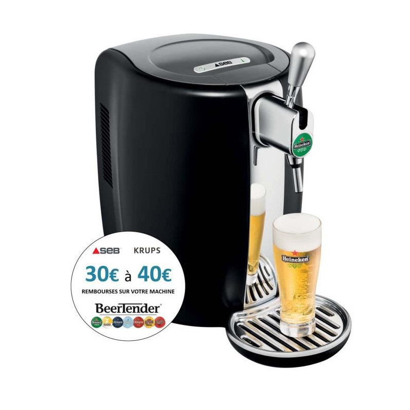 Seb Vb310E10 Beertender Noir/Chrome Machine A Biere Pression, Tireuse A Biere, Pompe A Biere, Fût 5L, Indicateur Température
