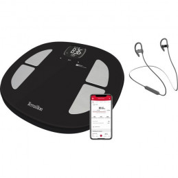 Terraillon - Impédencemetre Connecté Run Et Fit + Ecouteurs Intra-Auriculaires - Wi-Fi, Bluetooth - 32,4X34,2Cm - Noir