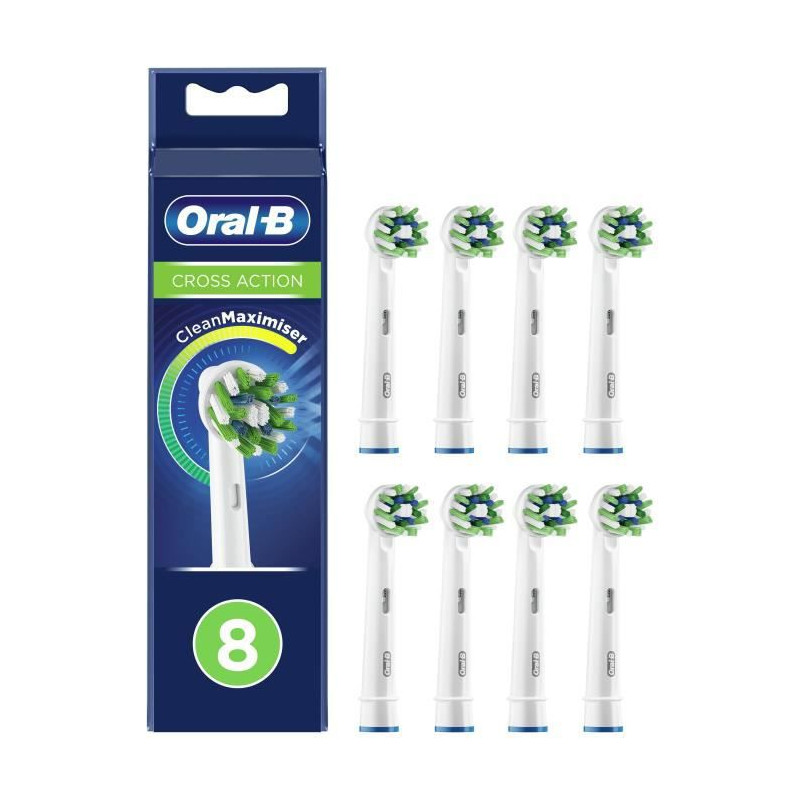 Oral-B Brossette Crossaction Avec Technologie Cleanmaximiser 8 Unités