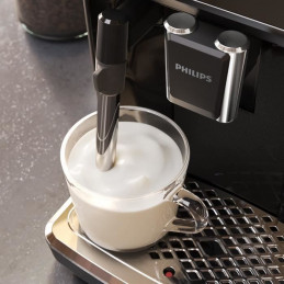 Machine A Café Expresso Automatique Philips Ep2221/40 - Broyeur Grains - Series 2200 - Mousseur A Lait - Noir Laqué