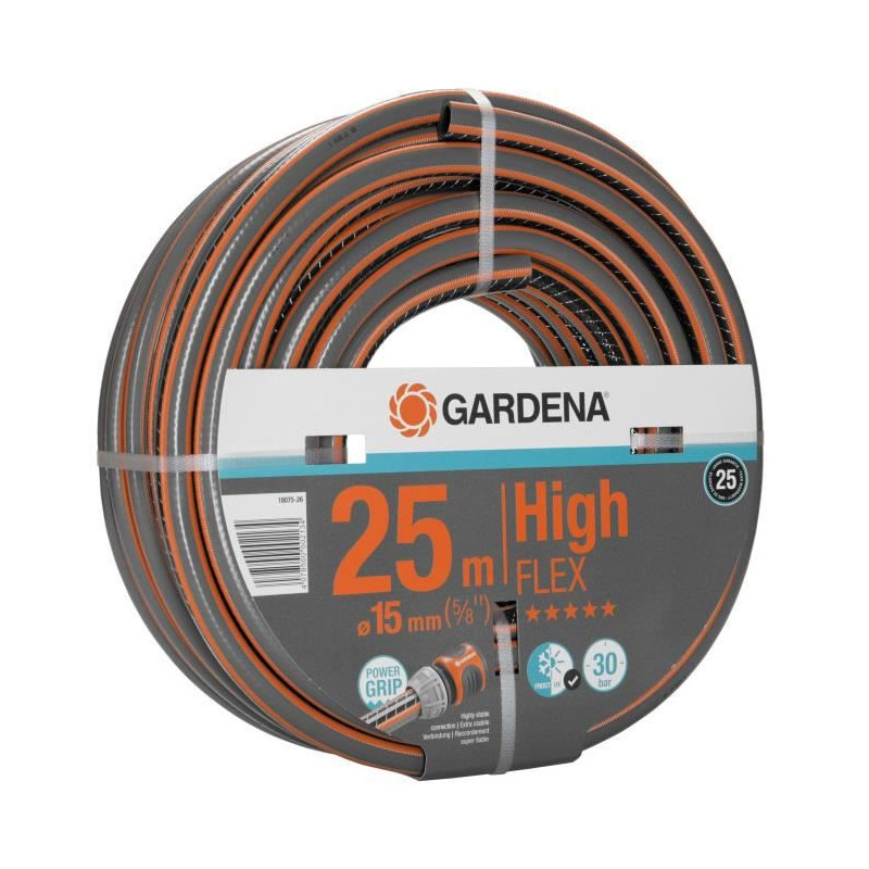 Gardena Tuyau D'Arrosage Comfort Highflex – Longueur 25M – Ø15Mm – Anti Noeud Et Indéformable – Garantie 25 Ans (18075-26)