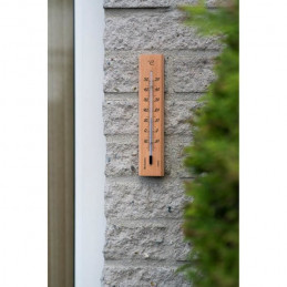Nature Thermometre Mural Intérieur/Extérieur En Bois 19 X 4 X 1