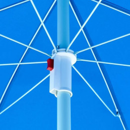 Parasol Droit Diametre 1,80 M - Structure Acier En Polyester Anti-Uv - Bleu