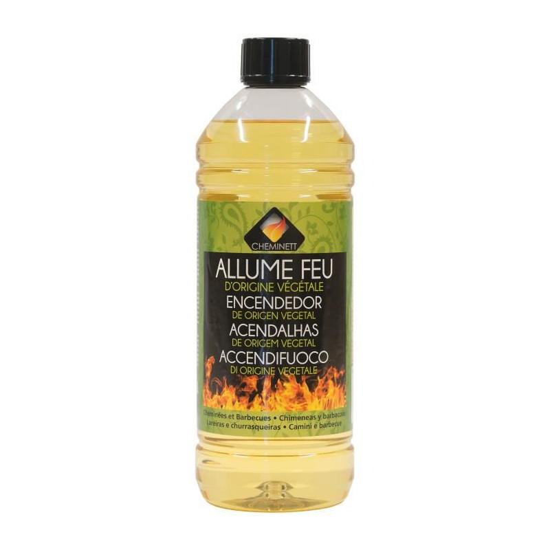 Cheminett Allume Feu Liquide 100% D'Origine Végétale - 1L