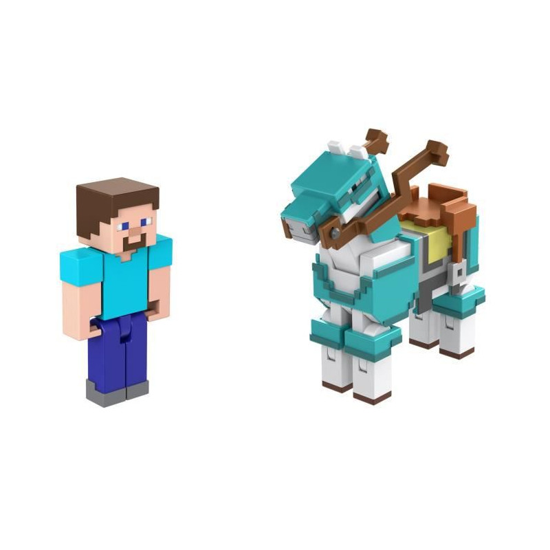 Minecraft - Steve Et Son Cheval En Diamant - Figurines D'Action