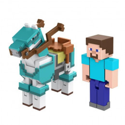 Minecraft - Steve Et Son Cheval En Diamant - Figurines D'Action