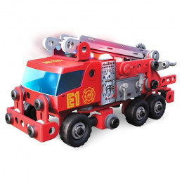 Meccano - Camion De Pompiers Meccano Junior - 6056415 - Jeu De Construction Et Outils - Effets Sonores Et Lumineux