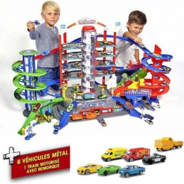 Majorette - Super City Garage + 6 Voitures + 1 Train - 128 X 78Cm