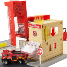 Matchbox Caserne De Pompiers - Circuit / Petite Voiture - 3 Ans Et +