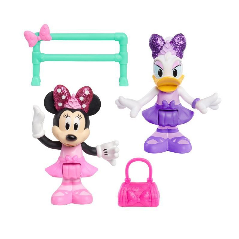 Minnie, 2 Figurines Articulées 7,5 Cm Avec Accessoires, Theme Ballerine, Jouet Pour Enfants Des 3 Ans, Mcn172