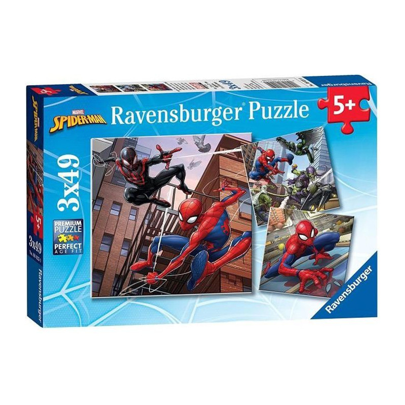 Spider-Man Puzzles 3X49 Pieces - Spider-Man En Action - Ravensburger - Lot De Puzzles Enfant - Des 5 Ans