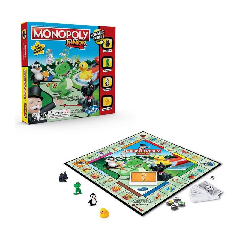 Monopoly - Junior - Jeu De Societe Pour Enfants - Jeu De Plateau - Version Francaise