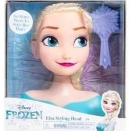 Disney Frozen - Tete A Coiffer Princesse Elsa - La Reine Des Neiges Ii - Avec Brosse - 20 Cm - Petit Modele