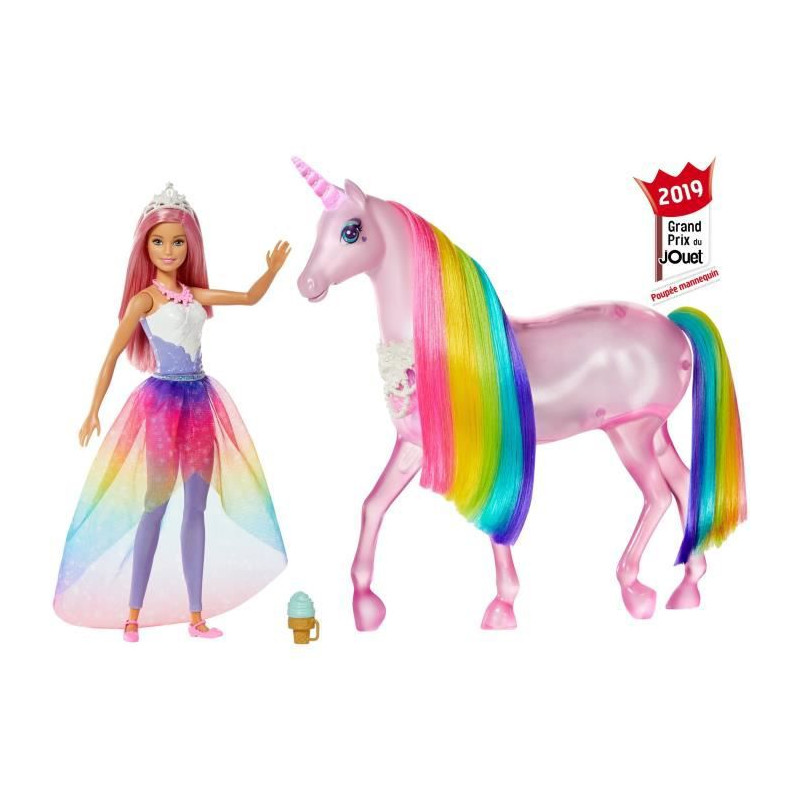 Barbie Dreamtopia Barbie Et Sa Licorne Lumieres Magiques - 32 Cm