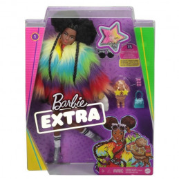 Barbie Extra Manteau Multicolore Brune Coupe Afro