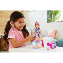 Barbie - Poupée Barbie Princesse Tresses Magiques, Avec Extensions Capillaires Et Accessoires - Poupée Mannequin - Des 3 Ans