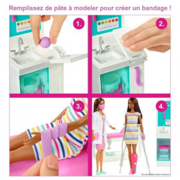Barbie - Coffret Clinique De Barbie Avec Poupée Docteur Brune Et Plus De 30 Éléments Et Accessoires - Poupée Mannequin - Des 3 A