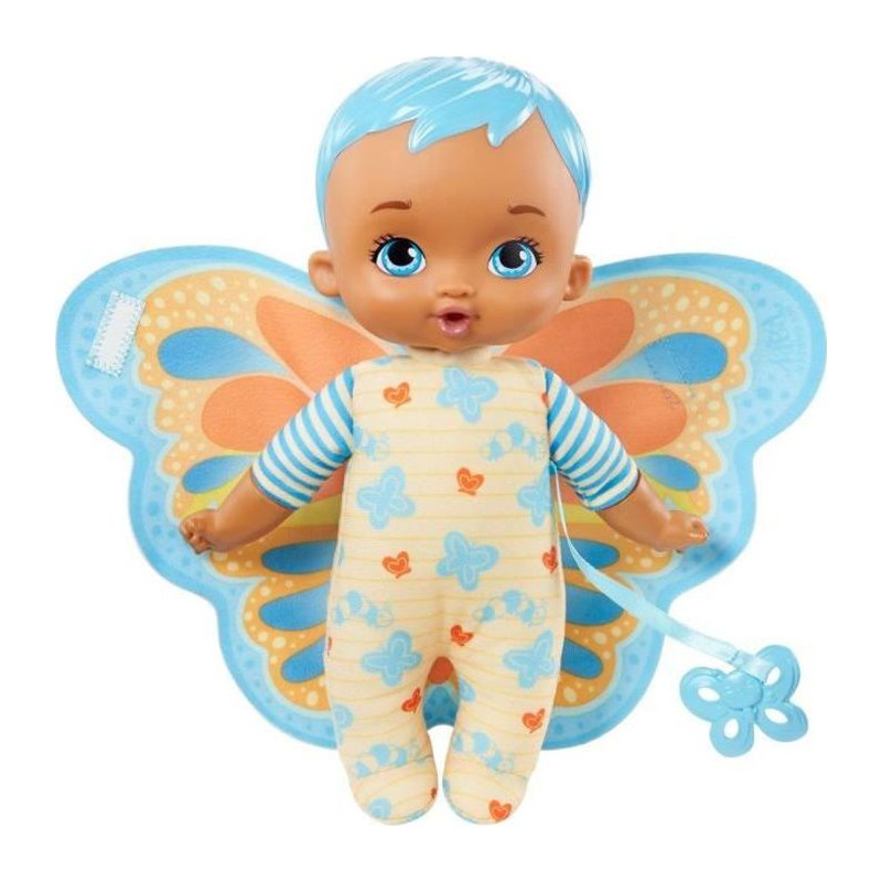 My Garden Baby - Mon Premier Bébé Papillon, Bleu, 23 Cm, Corps Souple Avec Ailes En Peluche - Poupée / Poupon - Des 18 Mois