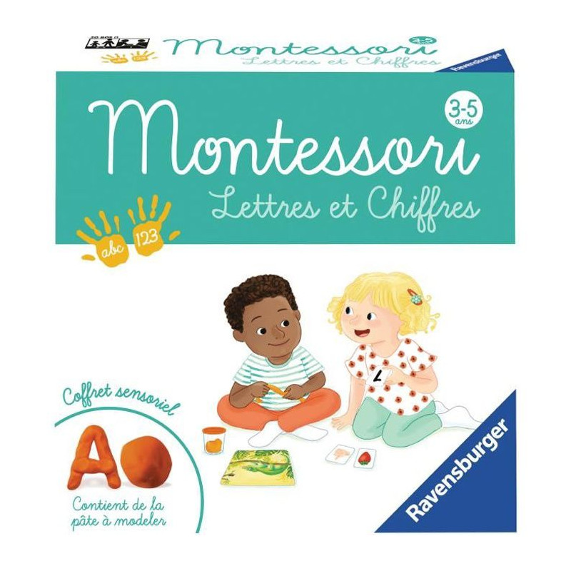 Montessori - Lettres Et Chiffres  - Coffret Sensoriel - Apprentissage Des Lettres Et Des Chiffres - Ravensburger - Des 3 Ans