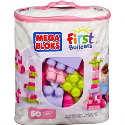 Mega Bloks First Builders Sac Rose 60 Blocs - 12 Mois Et +