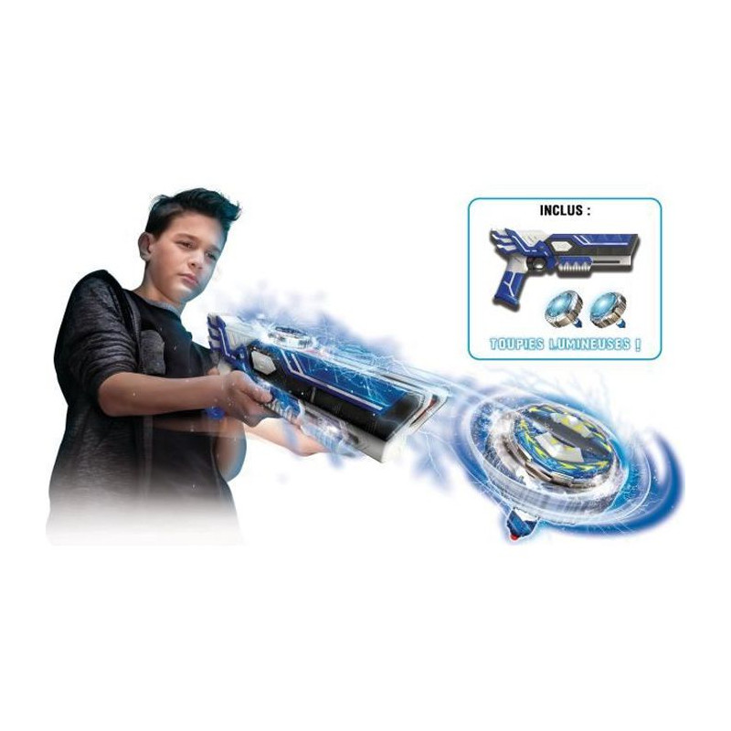 Spinner Mad By Silverlit - Mega Blaster Double Tir + 2 Toupies Led - 86311