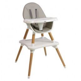 Nania Chaise Haute Eva Évolutive En Chaise Basse + Table -  2 En 1 Utilisable Des 6 Mois Jusqu'A 5 Ans - Gris
