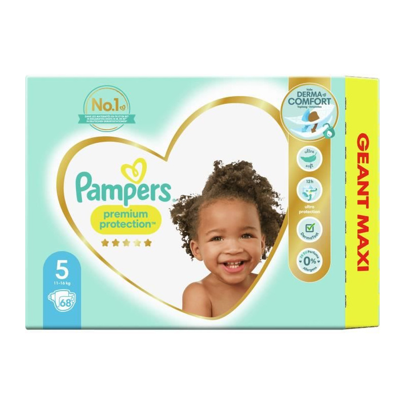 Pampers Premium Protection Taille 5 - 68 Couches