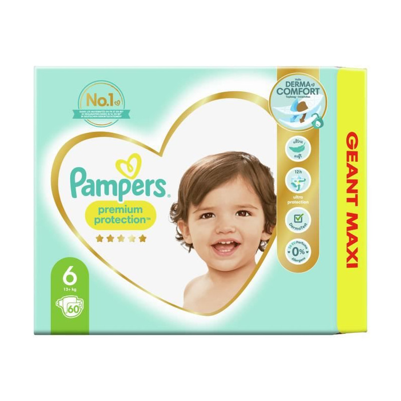 Pampers Premium Protection Taille 6 - 60 Couches